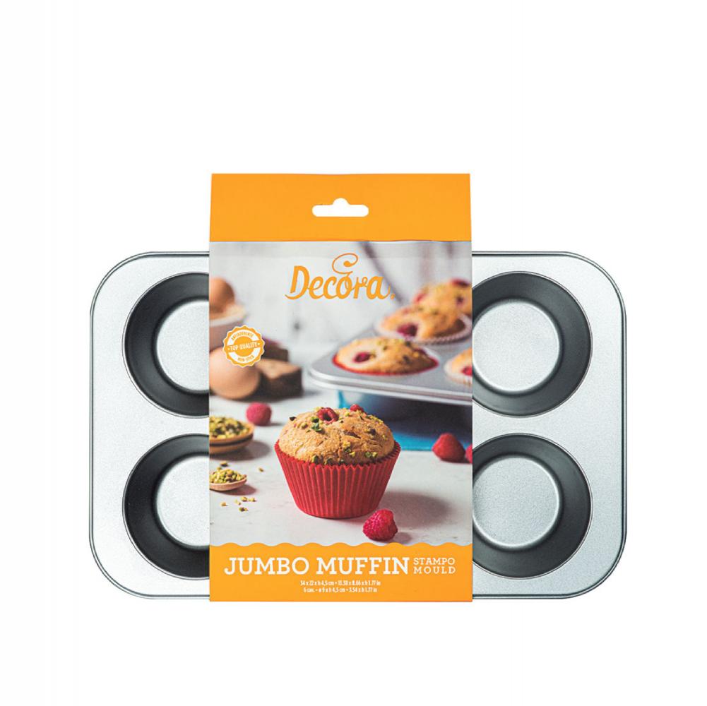 Stampo jumbo muffin in acciaio antiaderente - 6 impronte